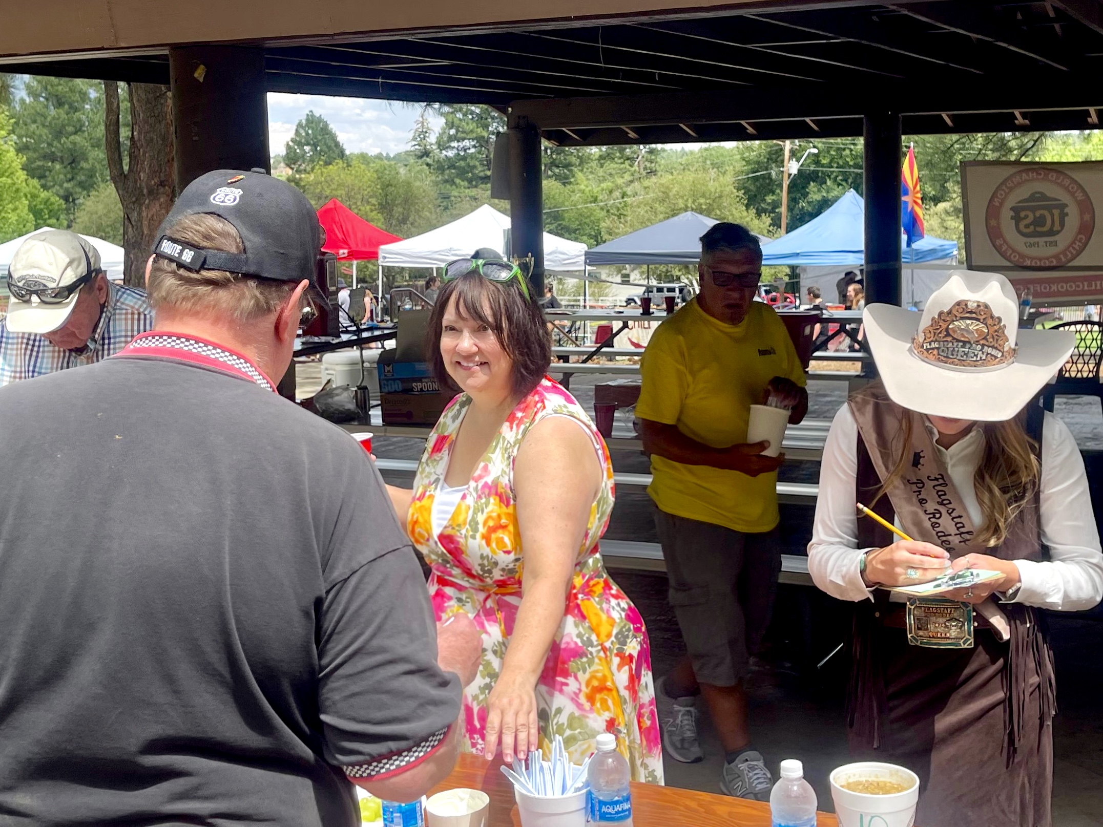 Route-66-chili-cookoff-Becky-judging-Aug-2024-1